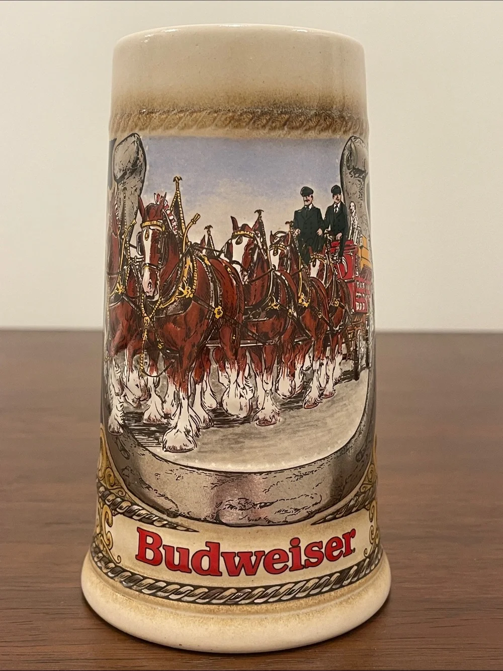 Vintage 1986 Budweiser Horseshoe Series I Beer Stein Staffel W Germany